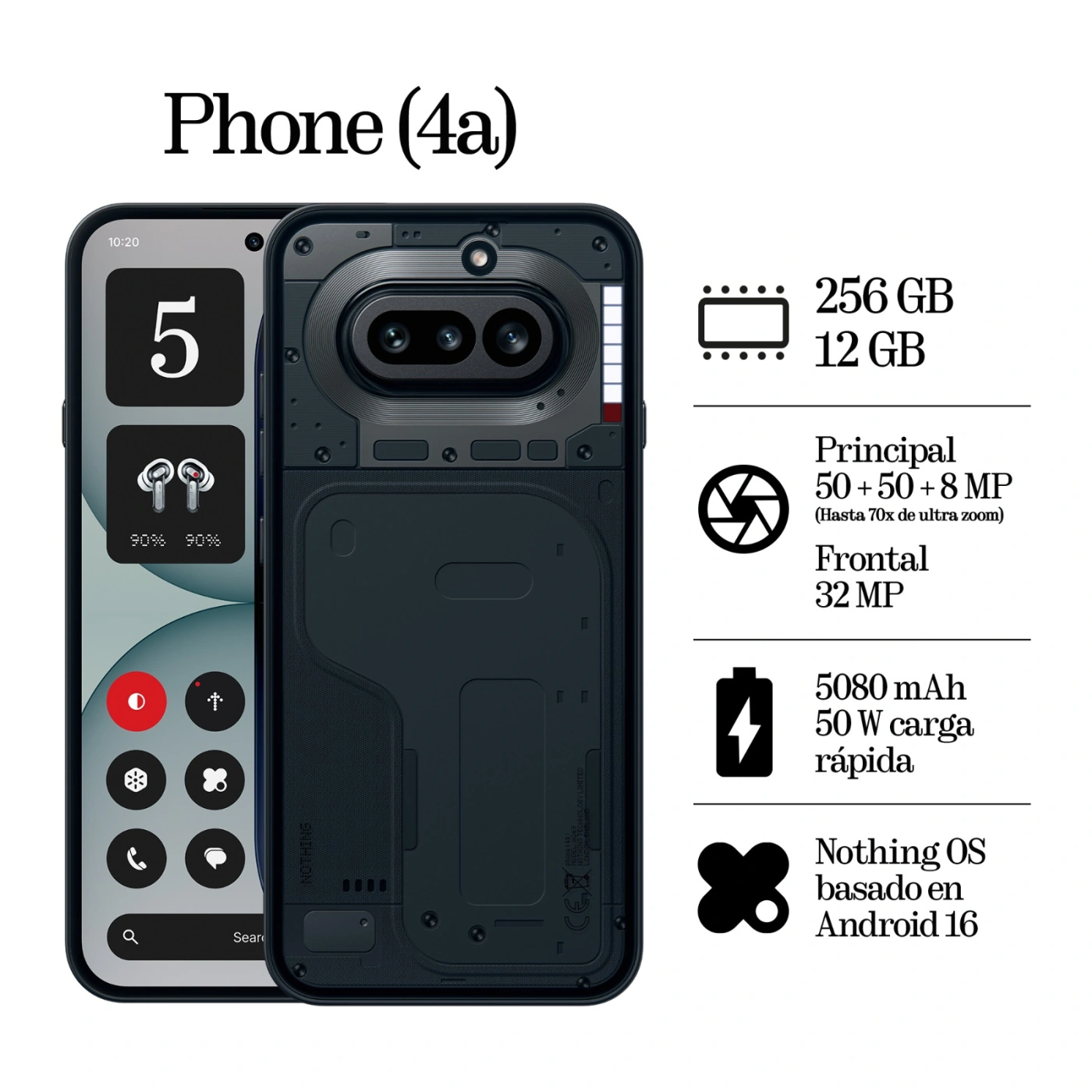 CELULAR NOTHING 4A 256GB + 8GB BLACK - 8