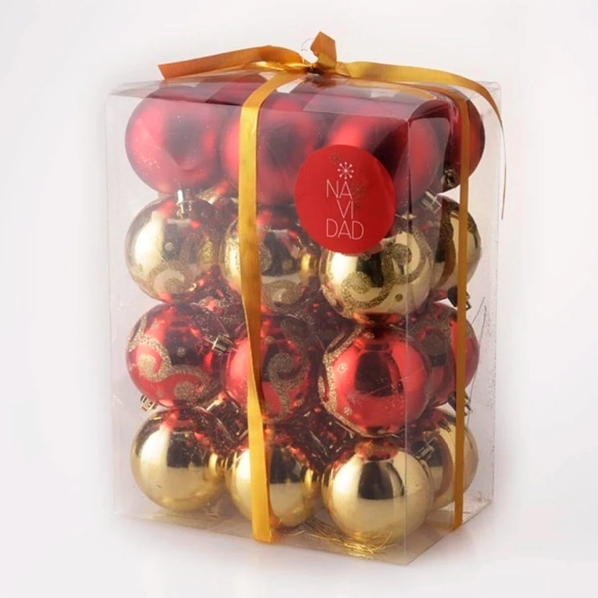 PACK BOLAS DE NAVIDAD RIPLEY HOME ROJO/DORADO 6 CM - 1