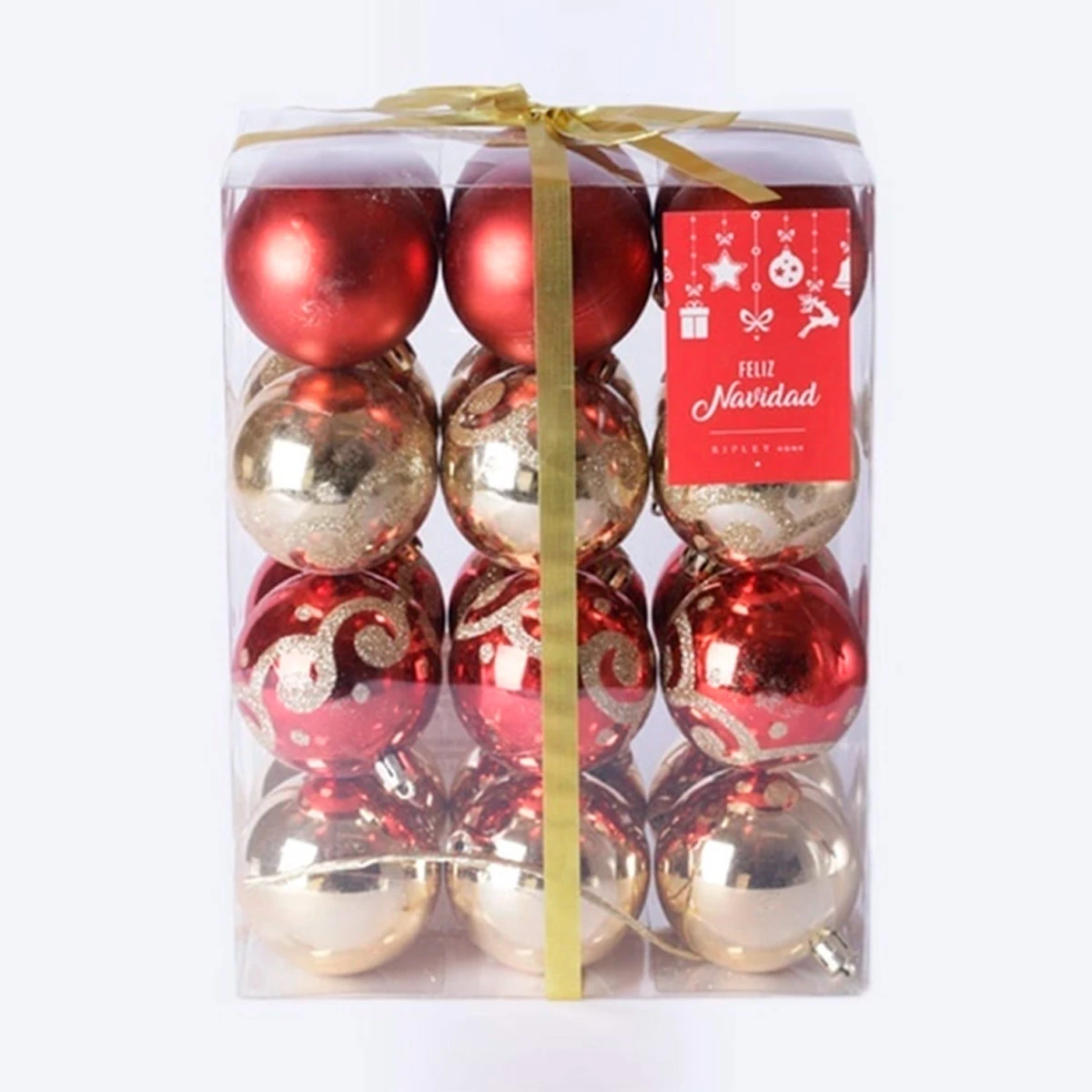 PACK BOLAS DE NAVIDAD RIPLEY HOME ROJO/DORADO 6 CM - 2