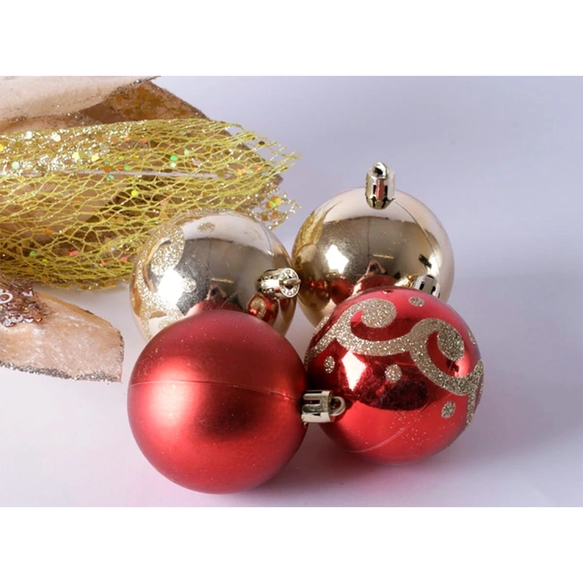 PACK BOLAS DE NAVIDAD RIPLEY HOME ROJO/DORADO 6 CM - 5