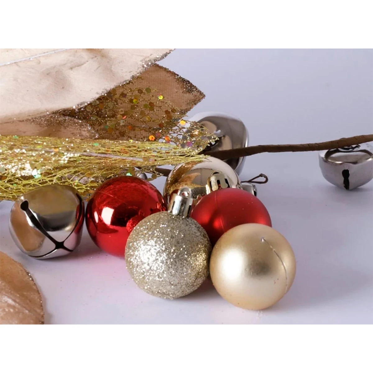 PACK BOLAS DE NAVIDAD RIPLEY HOME ROJO/DORADO 4 CM - 2