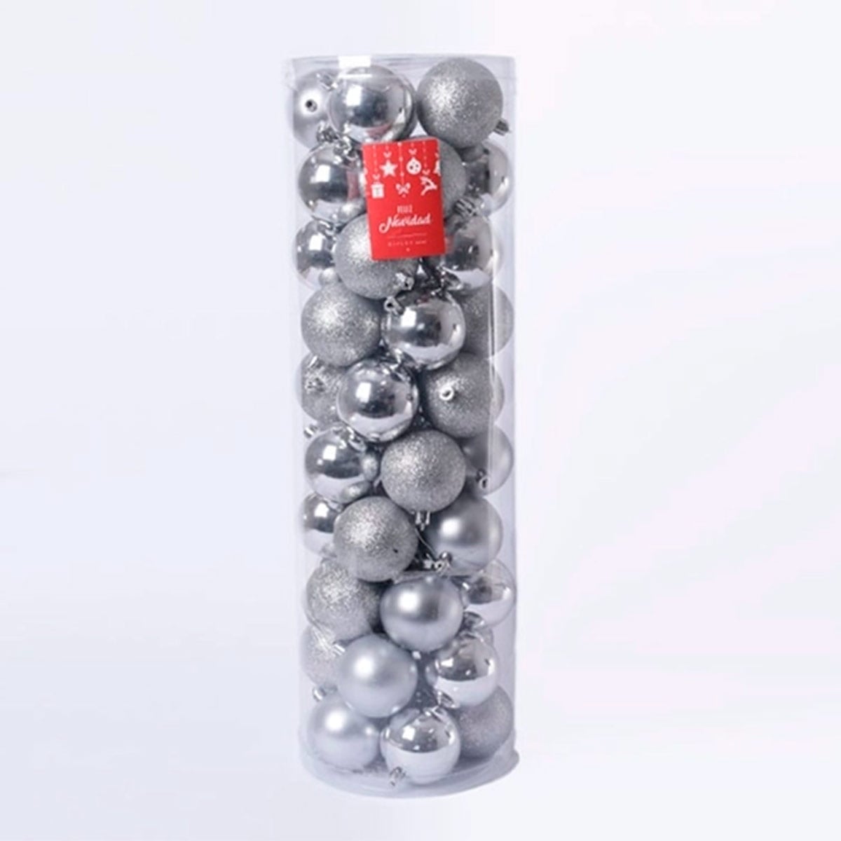 PACK BOLAS DE NAVIDAD RIPLEY HOME GLITTER PLATEADO 6 CM - 1
