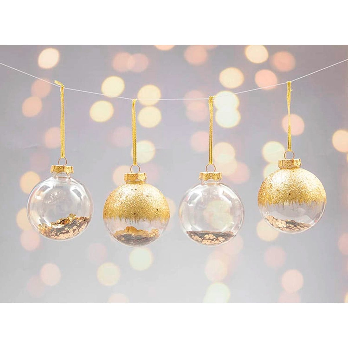 PACK X4 BOLAS DE NAVIDAD RIPLEY HOME GOLDEN DORADO 8 CM - 1