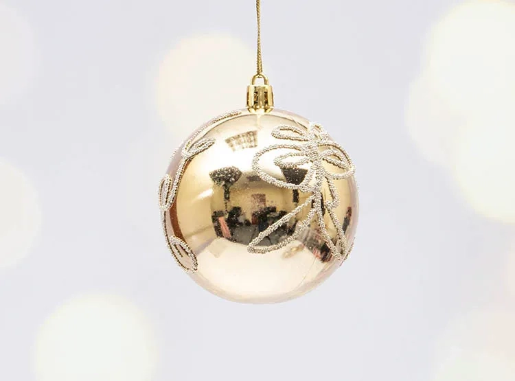 PACK 4 BOLAS DE NAVIDAD RIPLEY HOME CHAMPAÑA 8CM - 3