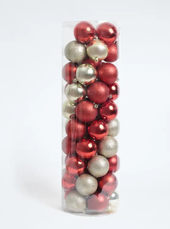 PACK BOLAS DE NAVIDAD RIPLEY HOME GLITTER ROJO/DORADO 6 CM - 1