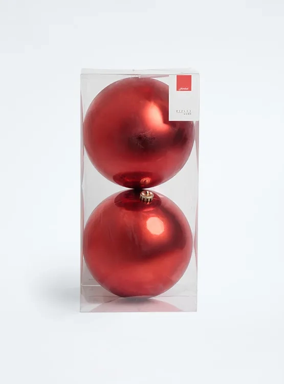 ADORNO NAVIDEÑO RIPLEY HOME PACK X2 ESFERAS 20 CM ROJO - 1