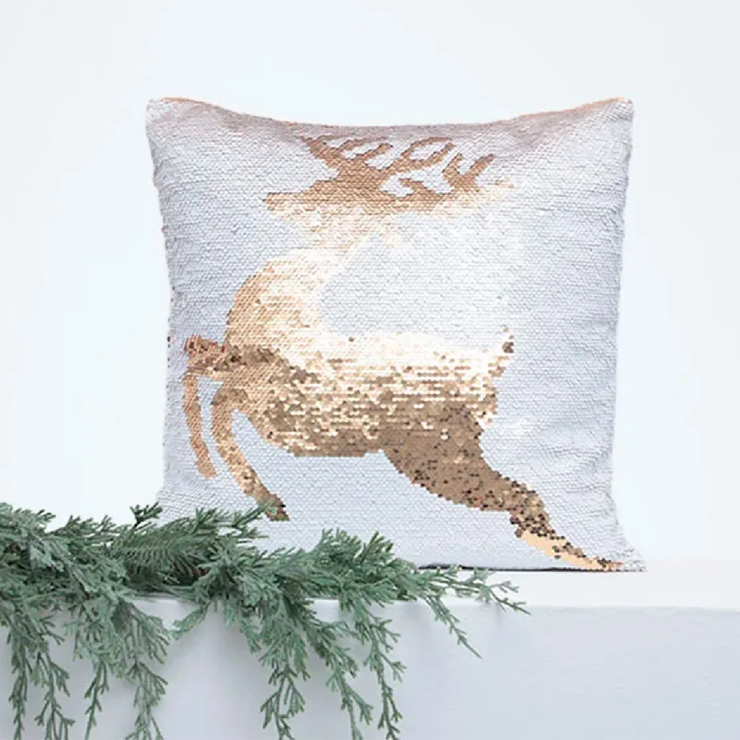 COJÍN NAVIDEÑO RIPLEY HOME LENTEJUELAS RENO 40X40 CM - 1