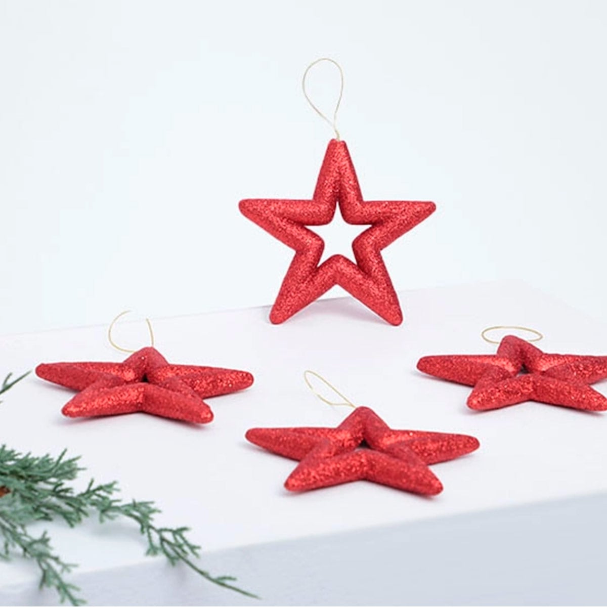 SET X4 ADORNOS PARA ÁRBOL RIPLEY HOME ESTRELLAS 13CM - 1