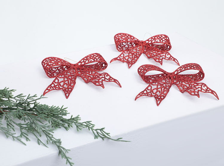 SETX3 LAZOS NAVIDEÑOS RIPLEY HOME ROJO 12CM - 1