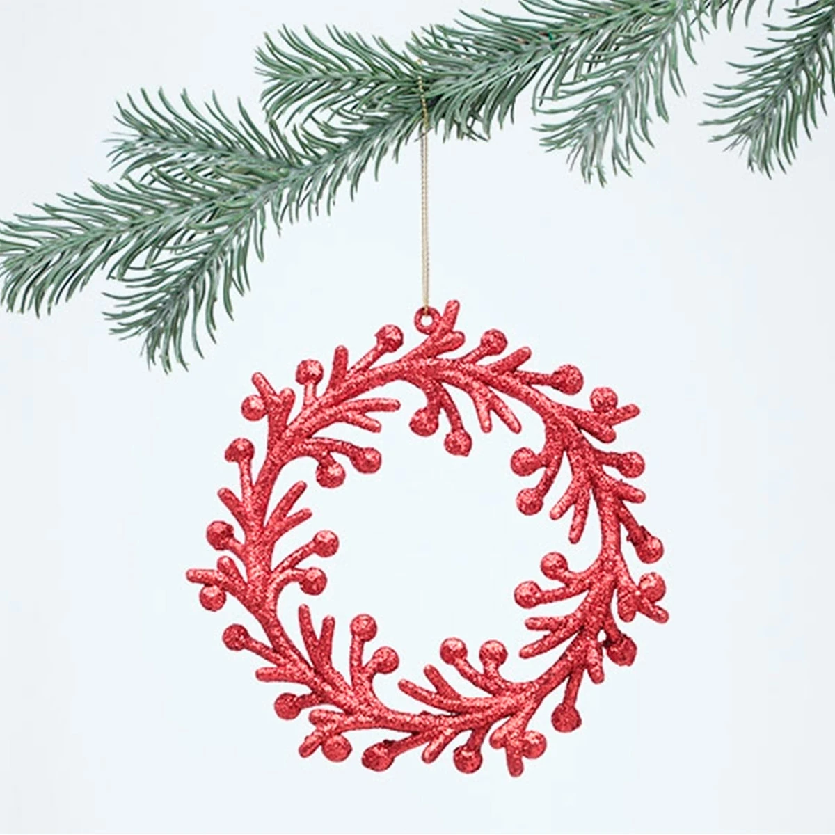SET X2 ADORNO NAVIDEÑO PARA ÁRBOL RIPLEY HOME CORONA ROJA 10CM - 1