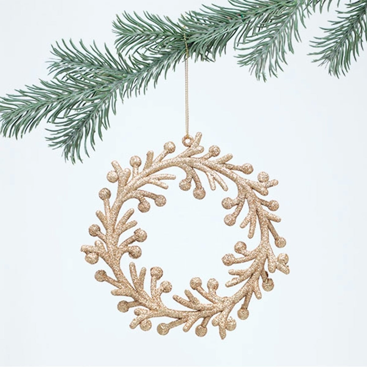 SET X2 ADORNO NAVIDEÑO PARA ÁRBOL RIPLEY HOME CORONA DORADA 10CM - 1