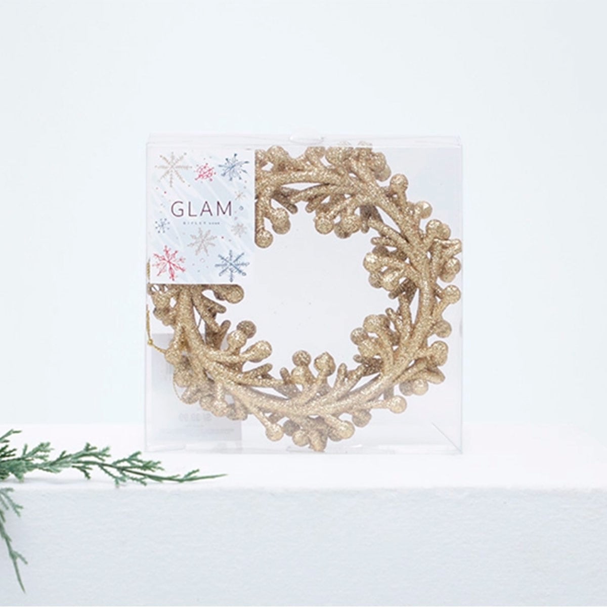 SET X2 ADORNO NAVIDEÑO PARA ÁRBOL RIPLEY HOME CORONA DORADA 10CM - 2