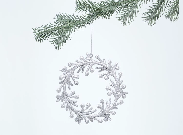 SET X2 ADORNOS NAVIDEÑOS PARA ÁRBOL RIPLEY HOME CORONA PLATEADA 10CM - 2