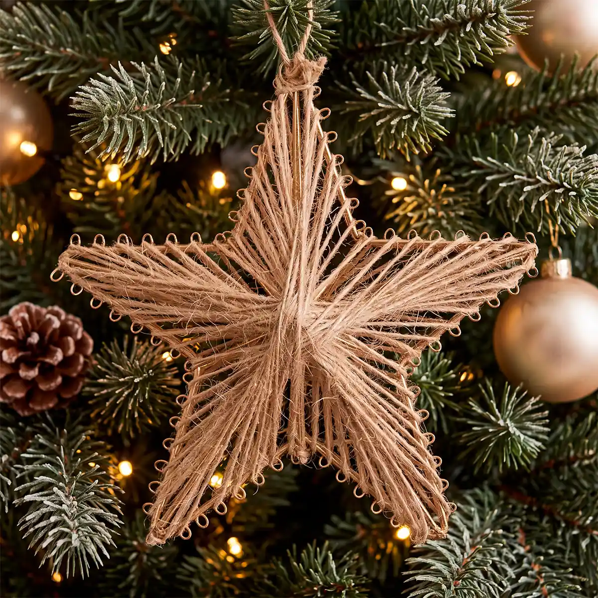 ADORNO NAVIDEÑO PARA ÁRBOL RIPLEY HOME ESTRELLA SOGA 13 CM - 1