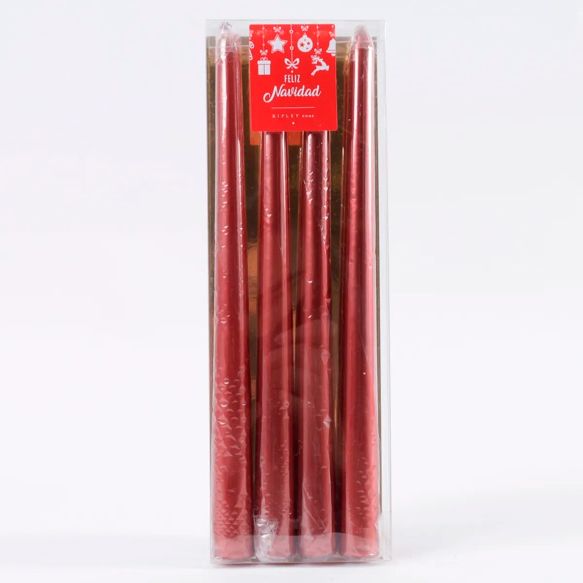 SET X4 VELAS NAVIDEÑAS RIPLEY HOME ROJA 25 CM - 4