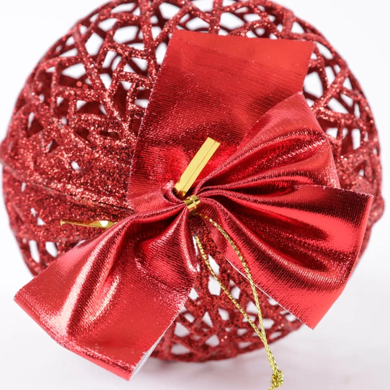 ADORNO NAVIDEÑO RIPLEY HOME ESFERA LAZO ROJO - 5