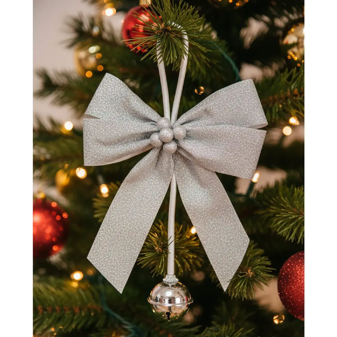 LAZO NAVIDEÑO RIPLEY HOME PLATEADO 30 CM - 2