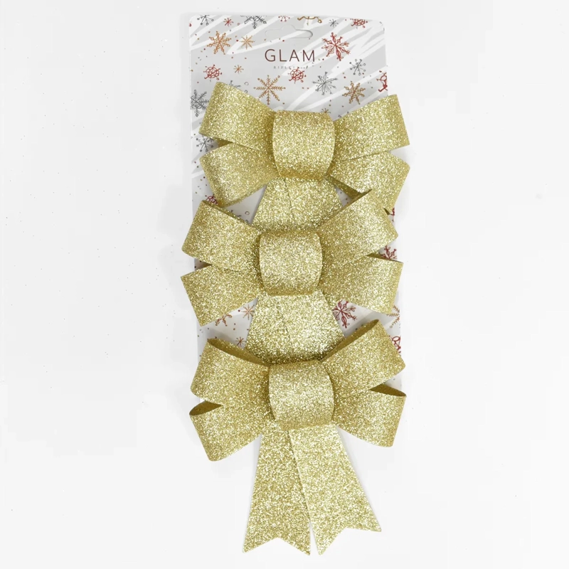 SETX3 LAZOS NAVIDEÑOS PARA ÁRBOL RIPLEY HOME DORADO 12.5CM - 1