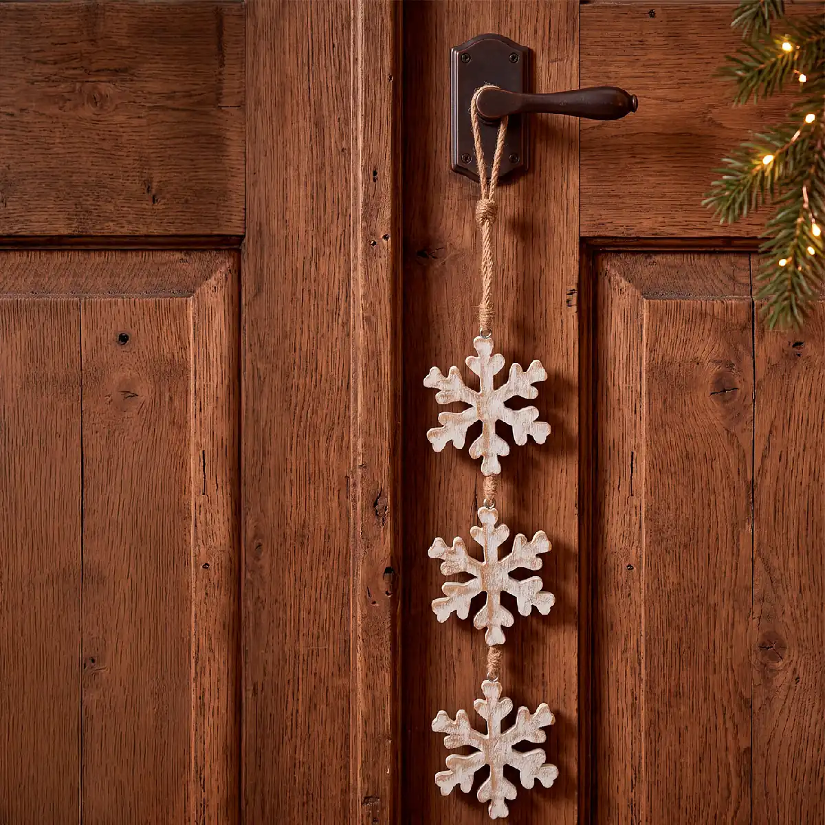 ADORNO NAVIDEÑO PARA ÁRBOL MAISON LINETT 3 COPOS MADERA 40 CM - 1