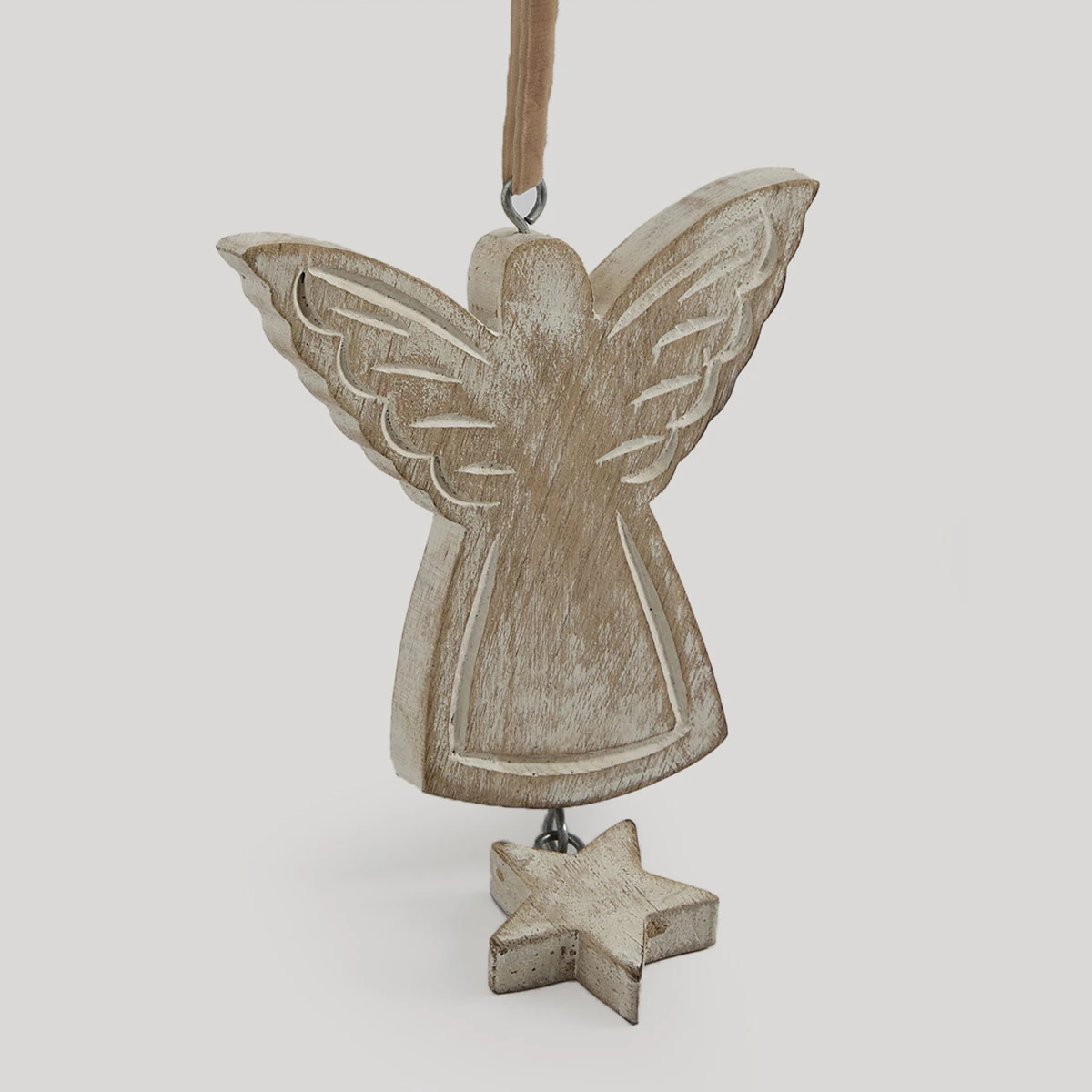 ADORNO NAVIDEÑO PARA ÁRBOL MAISON LINETT ANGEL MADERA 15 CM - 2