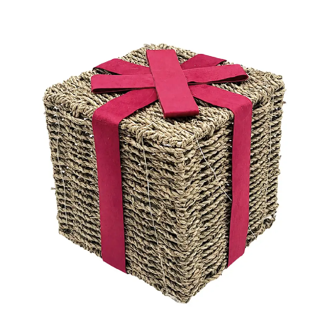 ADORNO NAVIDEÑO RIPLEY HOME REGALO CINTA ROJA 20 CM - 1