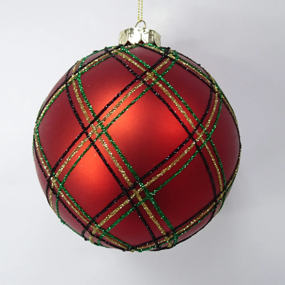 ADORNO NAVIDEÑO PARA ÁRBOL RIPLEY HOME ESFERA ESCOCÉS 12 CM - 1