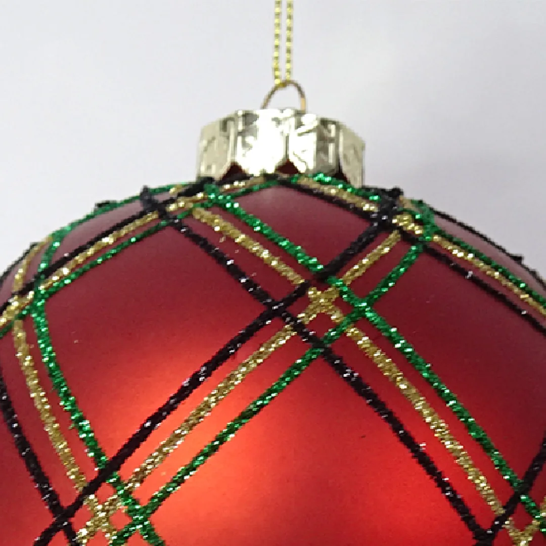 ADORNO NAVIDEÑO PARA ÁRBOL RIPLEY HOME ESFERA ESCOCÉS 12 CM - 2