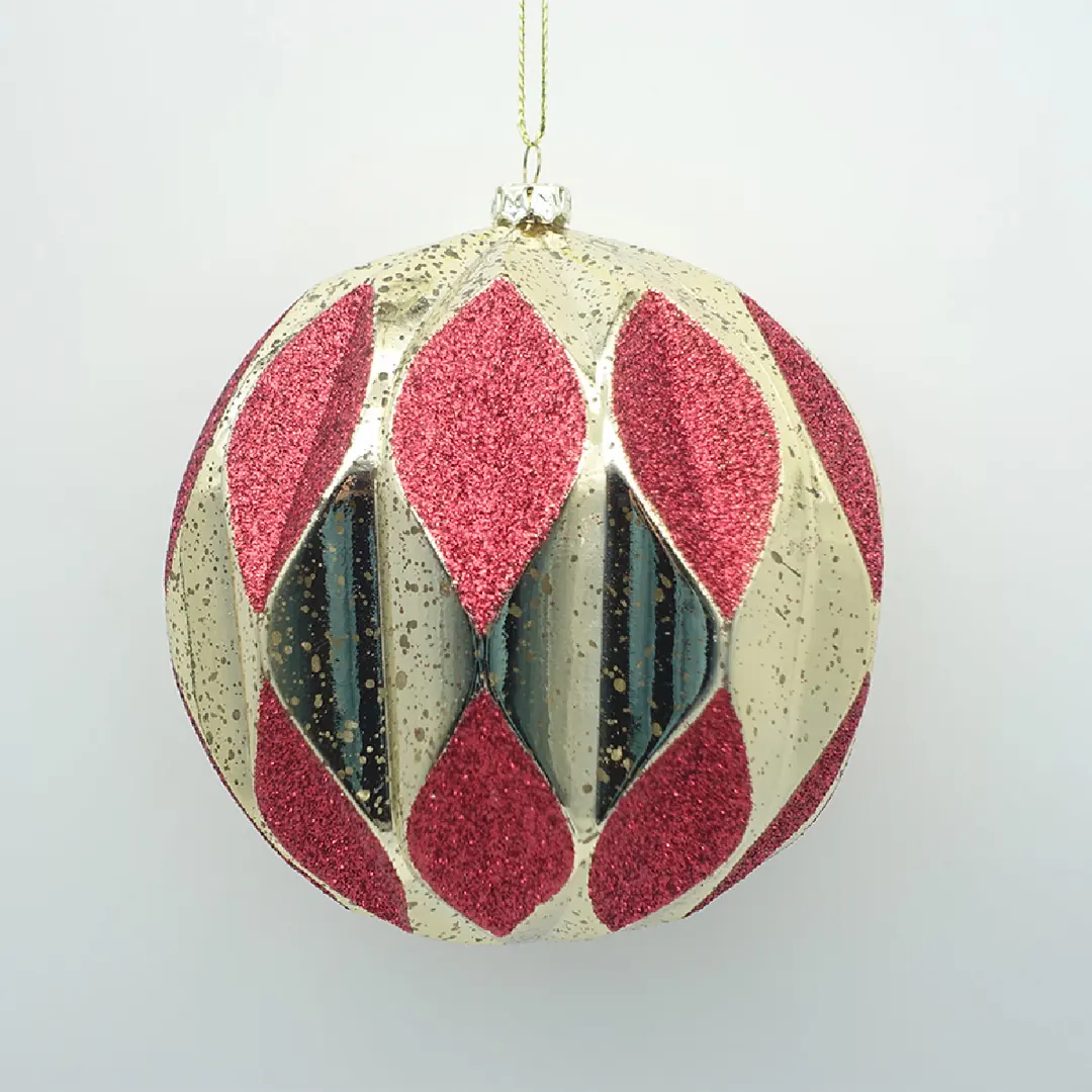 ADORNO NAVIDEÑO PARA ÁRBOL RIPLEY HOME ESFERA ROMBOS 10 CM - 1