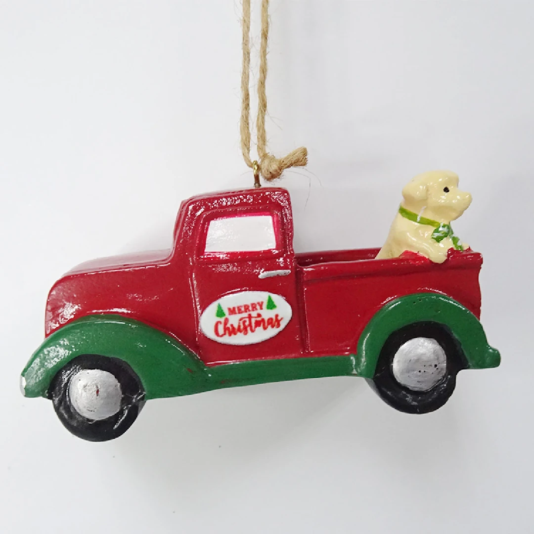 ADORNO NAVIDEÑO PARA ÁRBOL RIPLEY HOME CAMIONETA Y PERRITO 10 CM - 1
