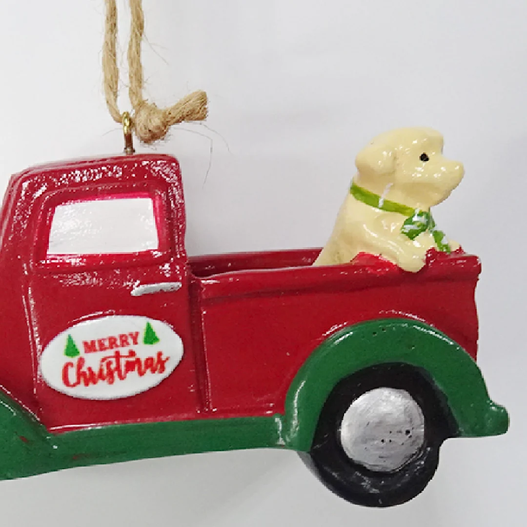 ADORNO NAVIDEÑO PARA ÁRBOL RIPLEY HOME CAMIONETA Y PERRITO 10 CM - 2