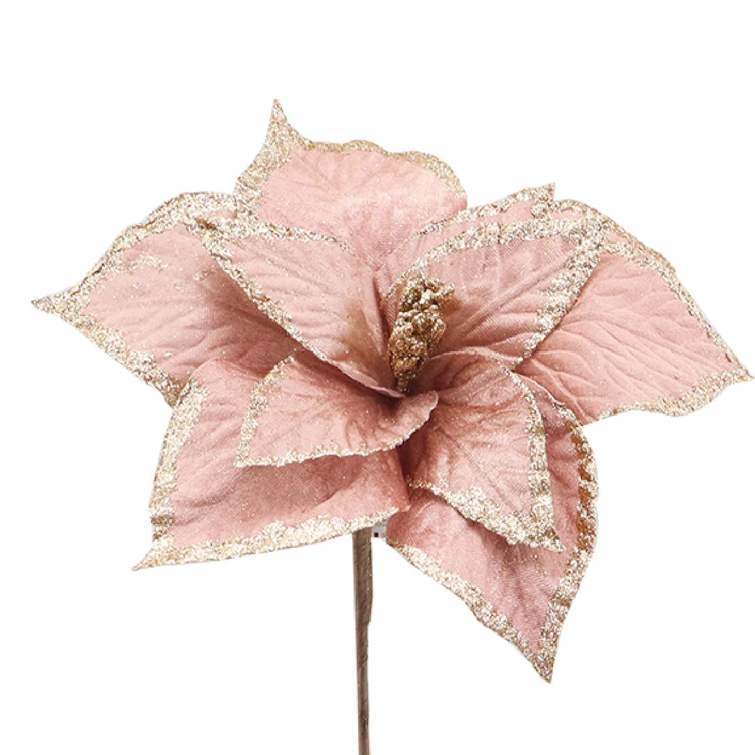 FLOR NAVIDEÑA RIPLEY HOME BORDE GOLD 70 CM - 2