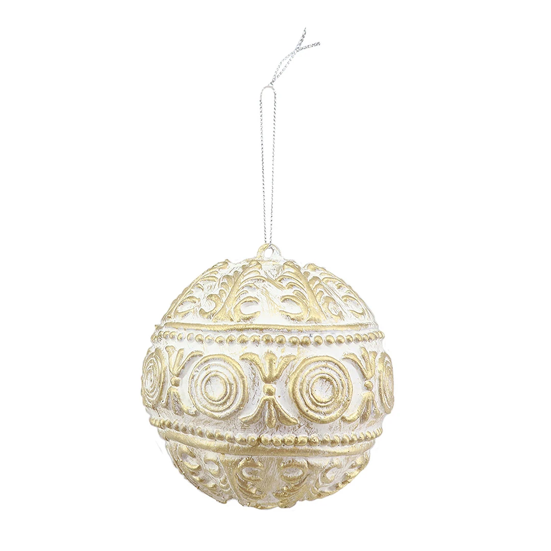 ADORNO NAVIDEÑO PARA ÁRBOL RIPLEY HOME ESFERA BLANCA GOLD 10 CM - 1