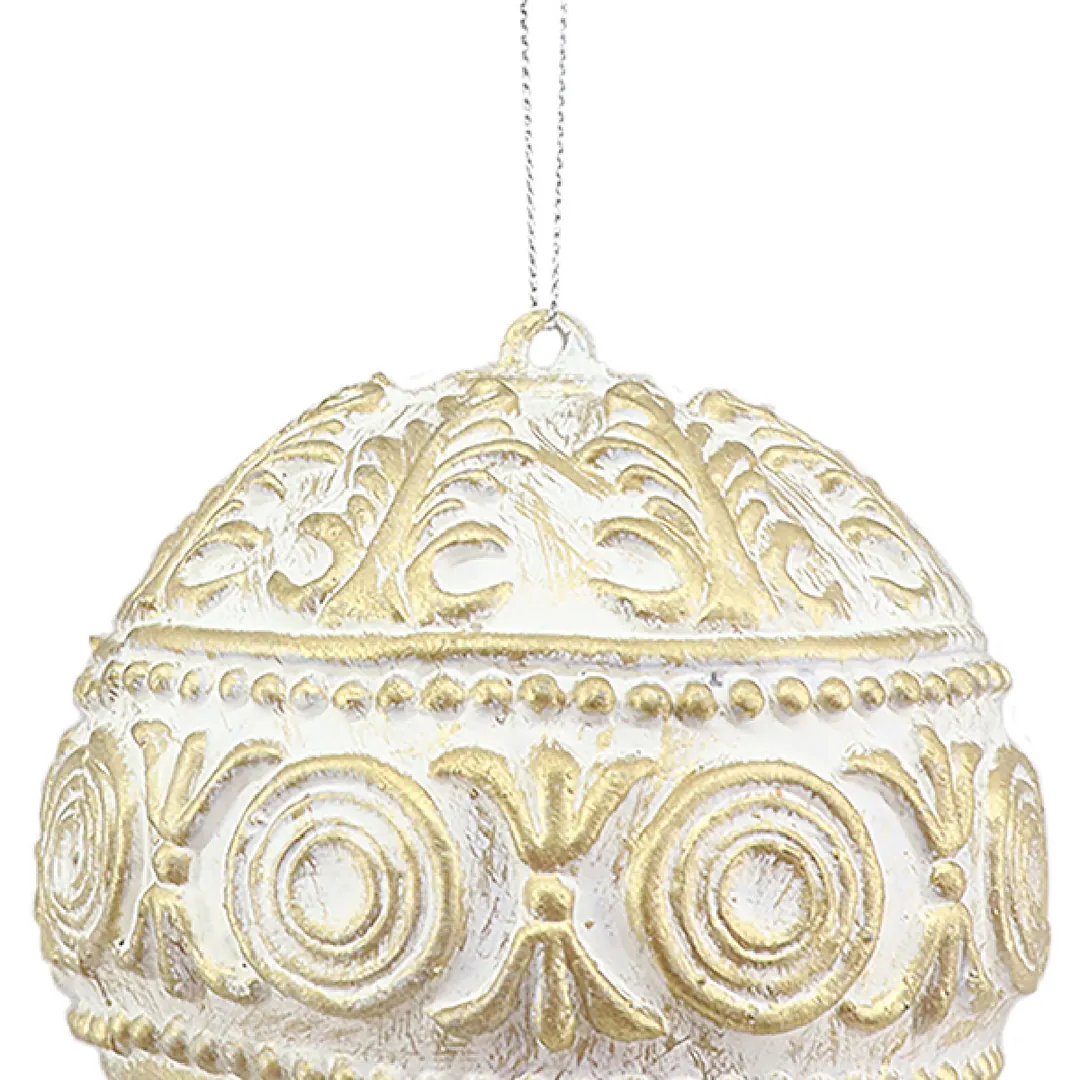 ADORNO NAVIDEÑO PARA ÁRBOL RIPLEY HOME ESFERA BLANCA GOLD 10 CM - 2