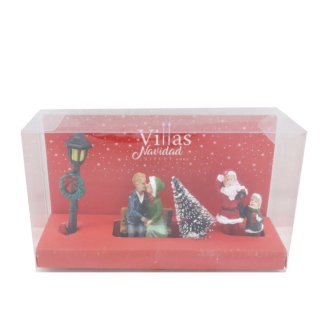 SETX4 VILLA NAVIDEÑA RIPLEY HOME SANTA 9 CM - 2