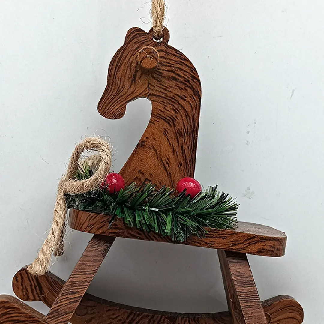 ADORNO NAVIDEÑO PARA ÁRBOL RIPLEY HOME CABALLO MECEDOR 12 CM - 2