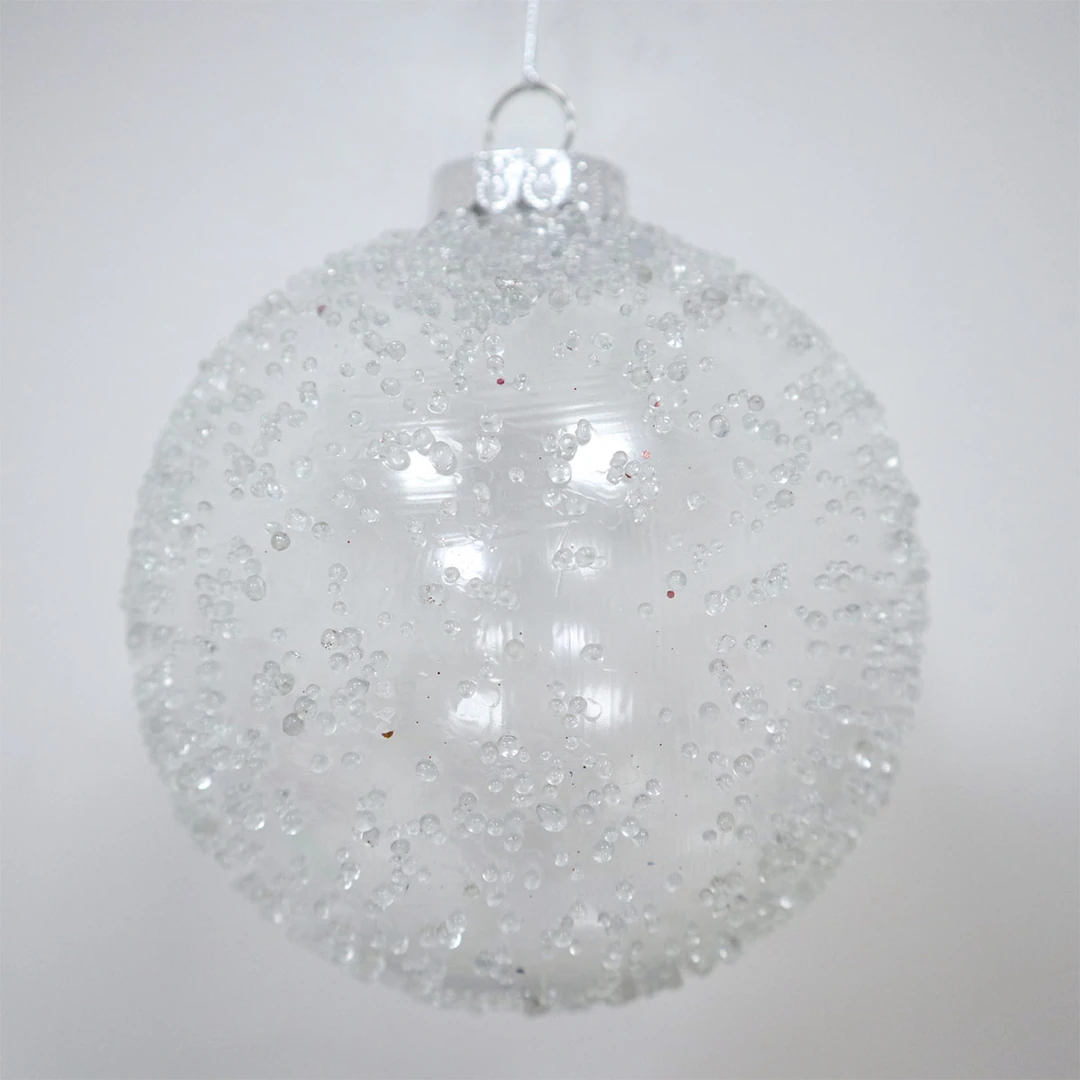 ADORNO NAVIDEÑO PARA ÁRBOL RIPLEY HOME ESFERA PERLAS TRANSPARENTE 15 CM - 1