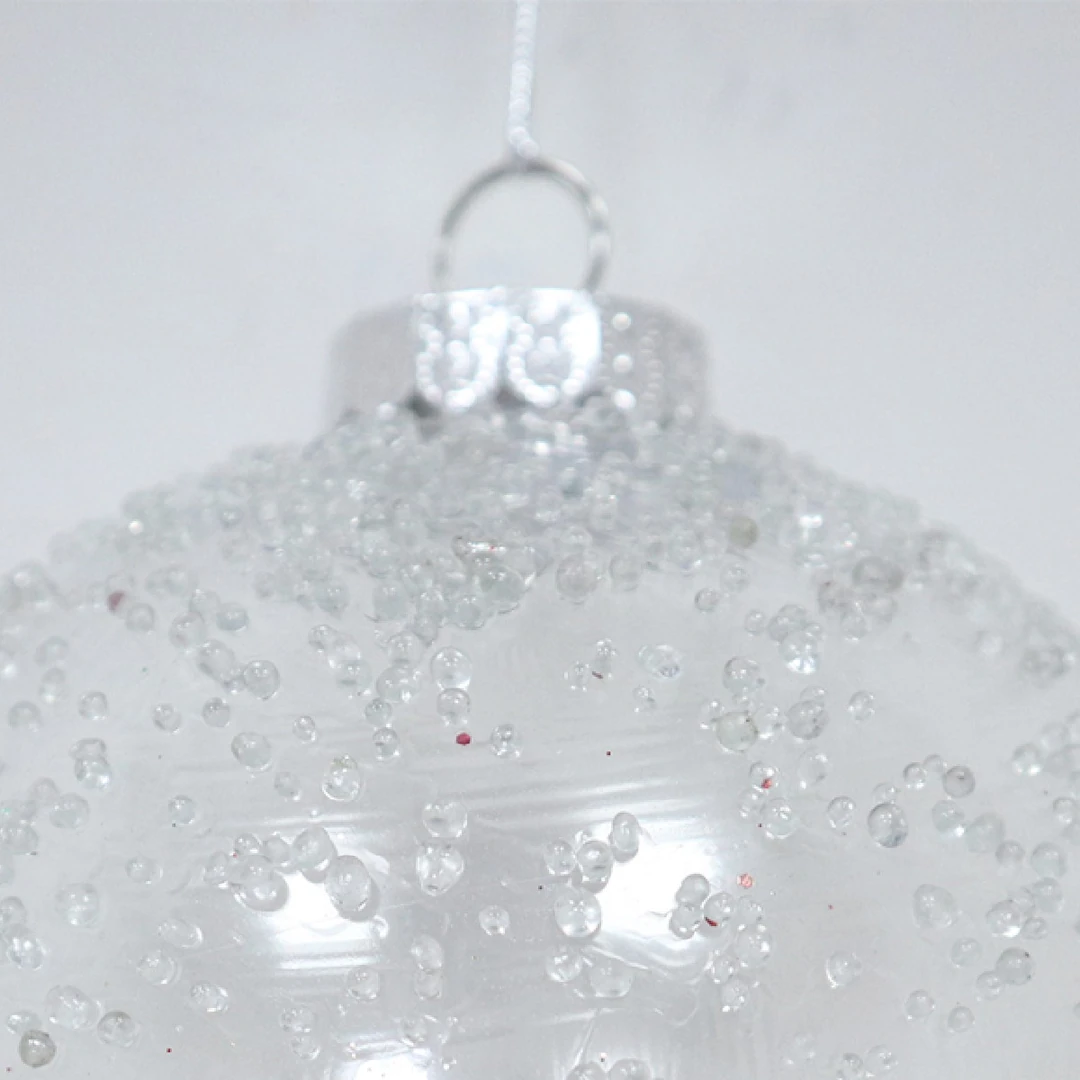 ADORNO NAVIDEÑO PARA ÁRBOL RIPLEY HOME ESFERA PERLAS TRANSPARENTE 15 CM - 2