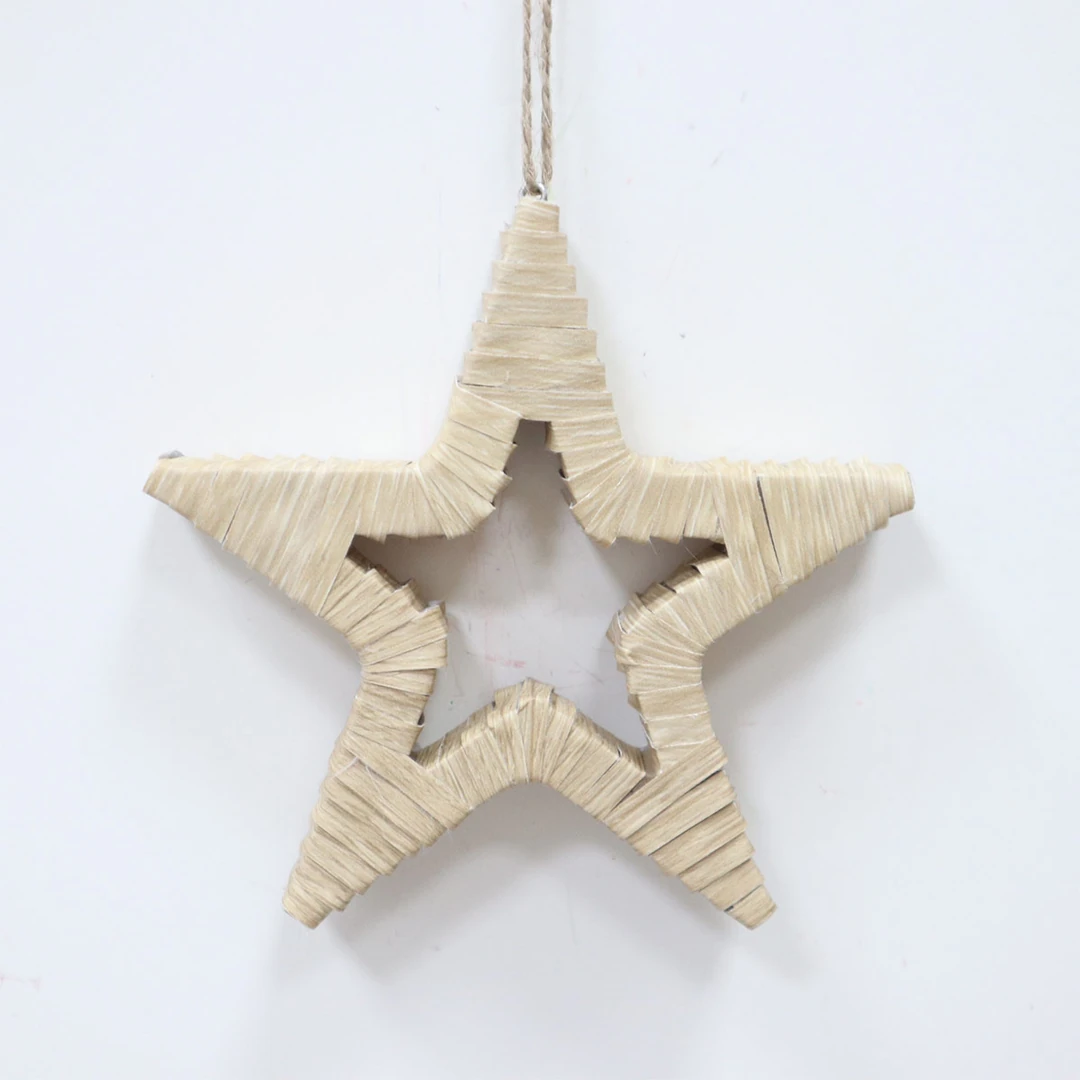 ADORNO NAVIDEÑO PARA ÁRBOL RIPLEY HOME ESTRELLA NATURAL 12 CM - 1