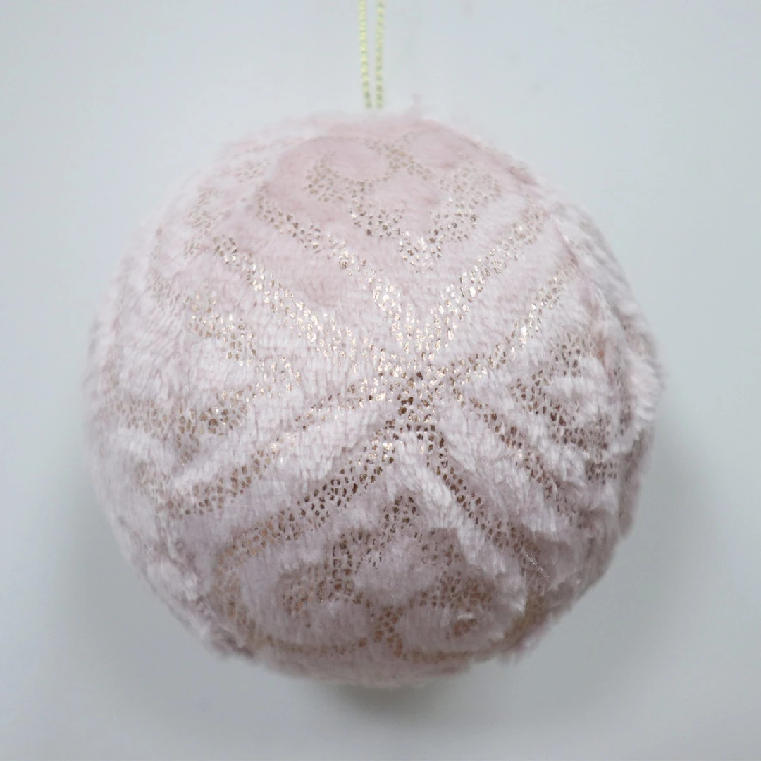 ADORNO NAVIDEÑO PARA ÁRBOL RIPLEY HOME ESFERA PELOS ROSA BRILLO 9 CM - 1