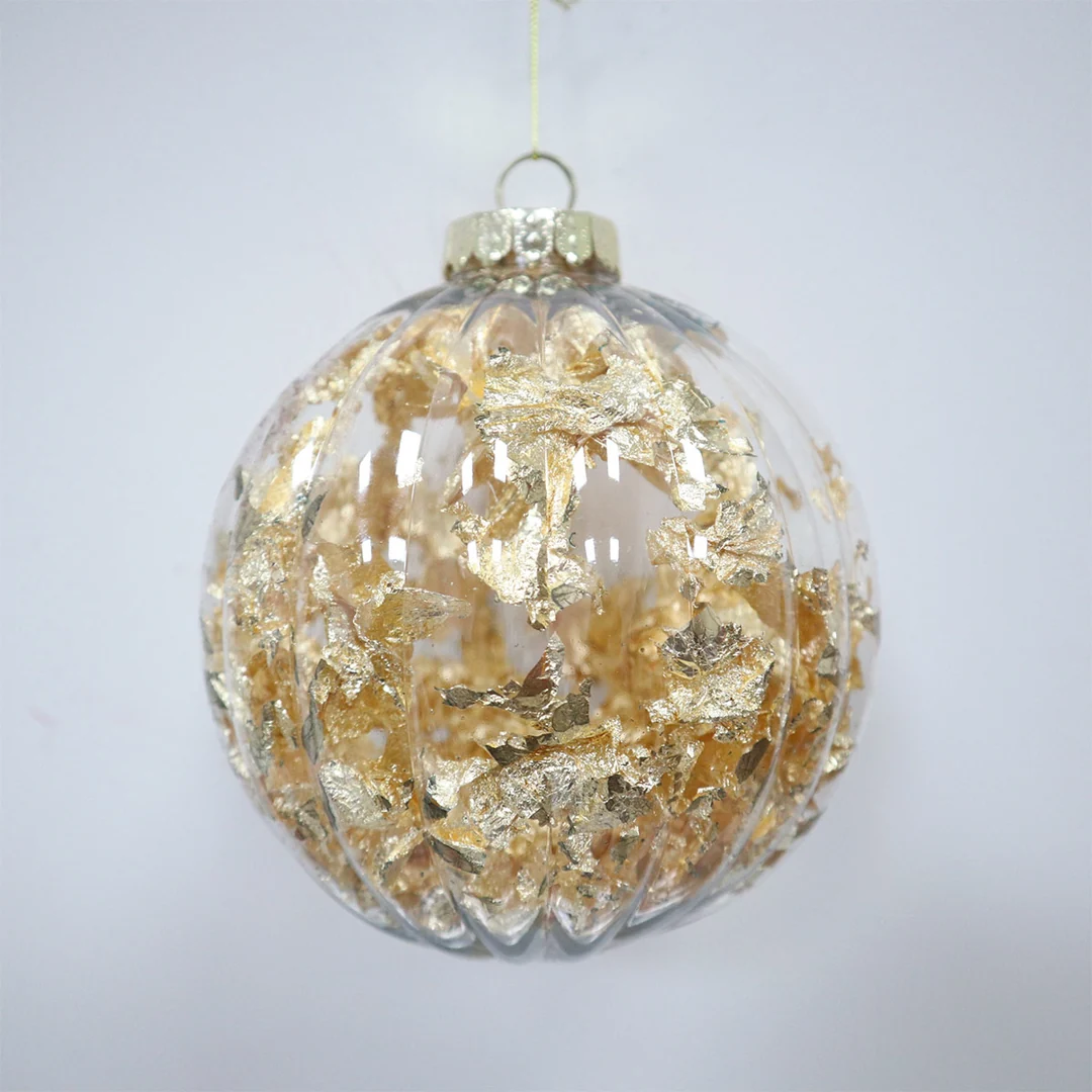 ADORNO NAVIDEÑO PARA ÁRBOL RIPLEY HOME ESFERA TRANSPARENTE ACANALADA 15.5 CM - 1
