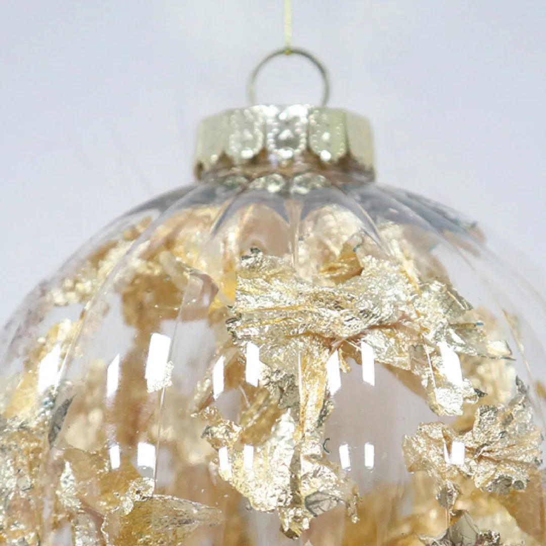 ADORNO NAVIDEÑO PARA ÁRBOL RIPLEY HOME ESFERA TRANSPARENTE ACANALADA 15.5 CM - 2