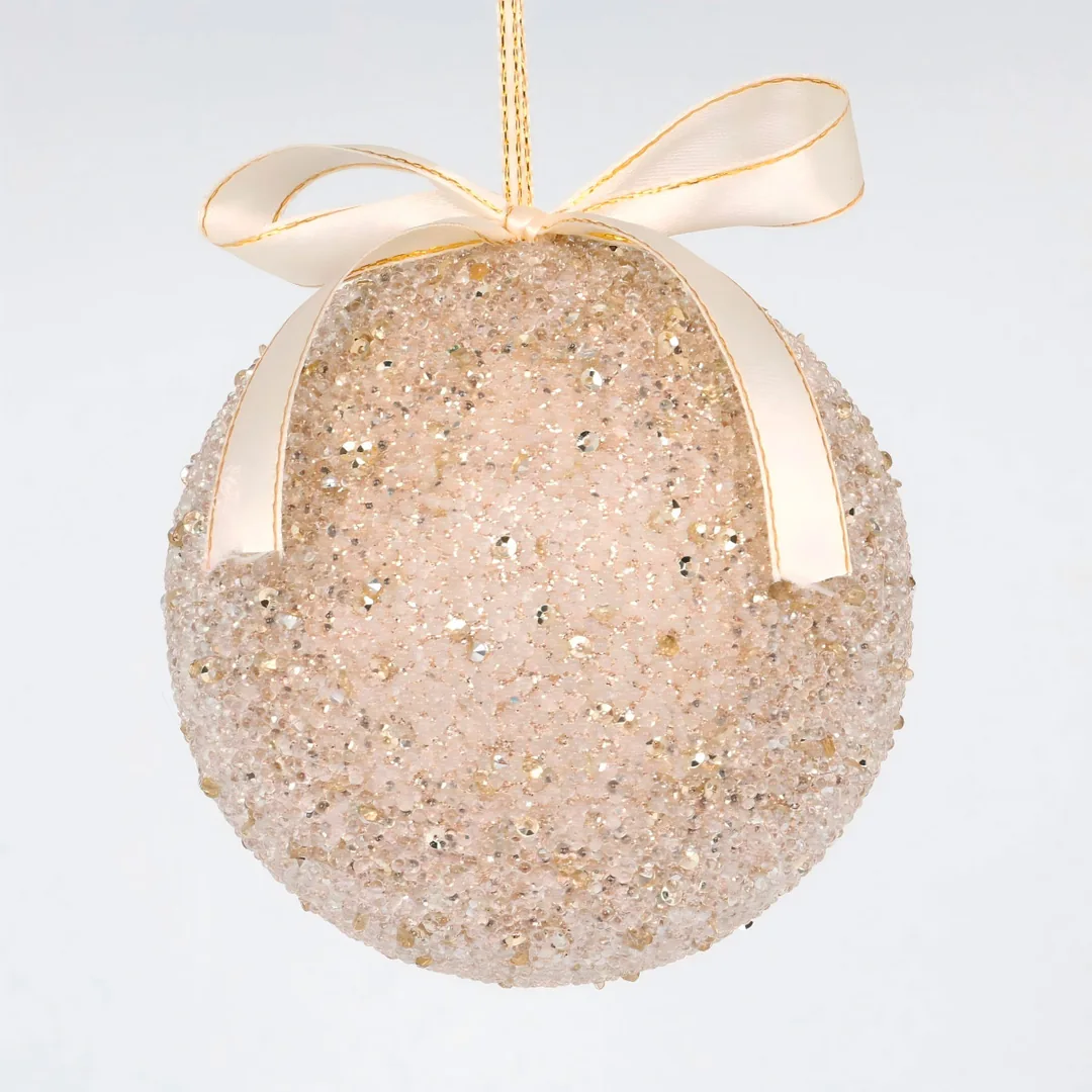 ADORNO NAVIDEÑO PARA ÁRBOL RIPLEY HOME ESFERA LAZO DORADO 10 CM - 1