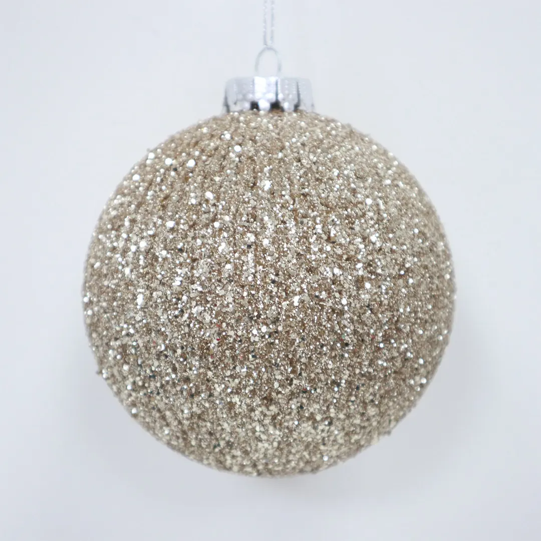 ADORNO NAVIDEÑO PARA ÁRBOL RIPLEY HOME ESFERA MINI ACANALADA GLITTER 10 CM - 1