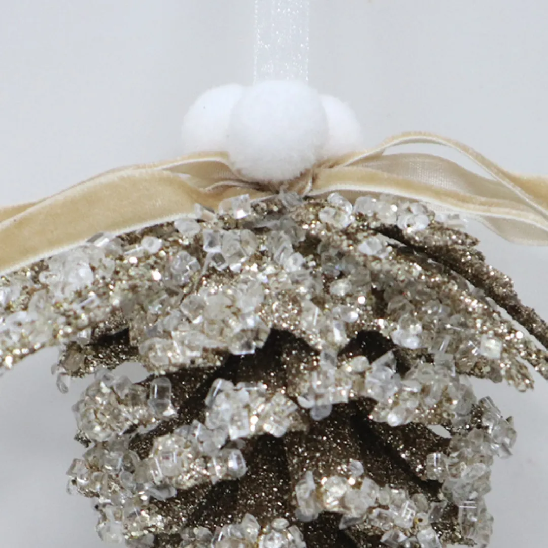 ADORNO NAVIDEÑO PARA ÁRBOL RIPLEY HOME PIÑA GOLD 12 CM - 2
