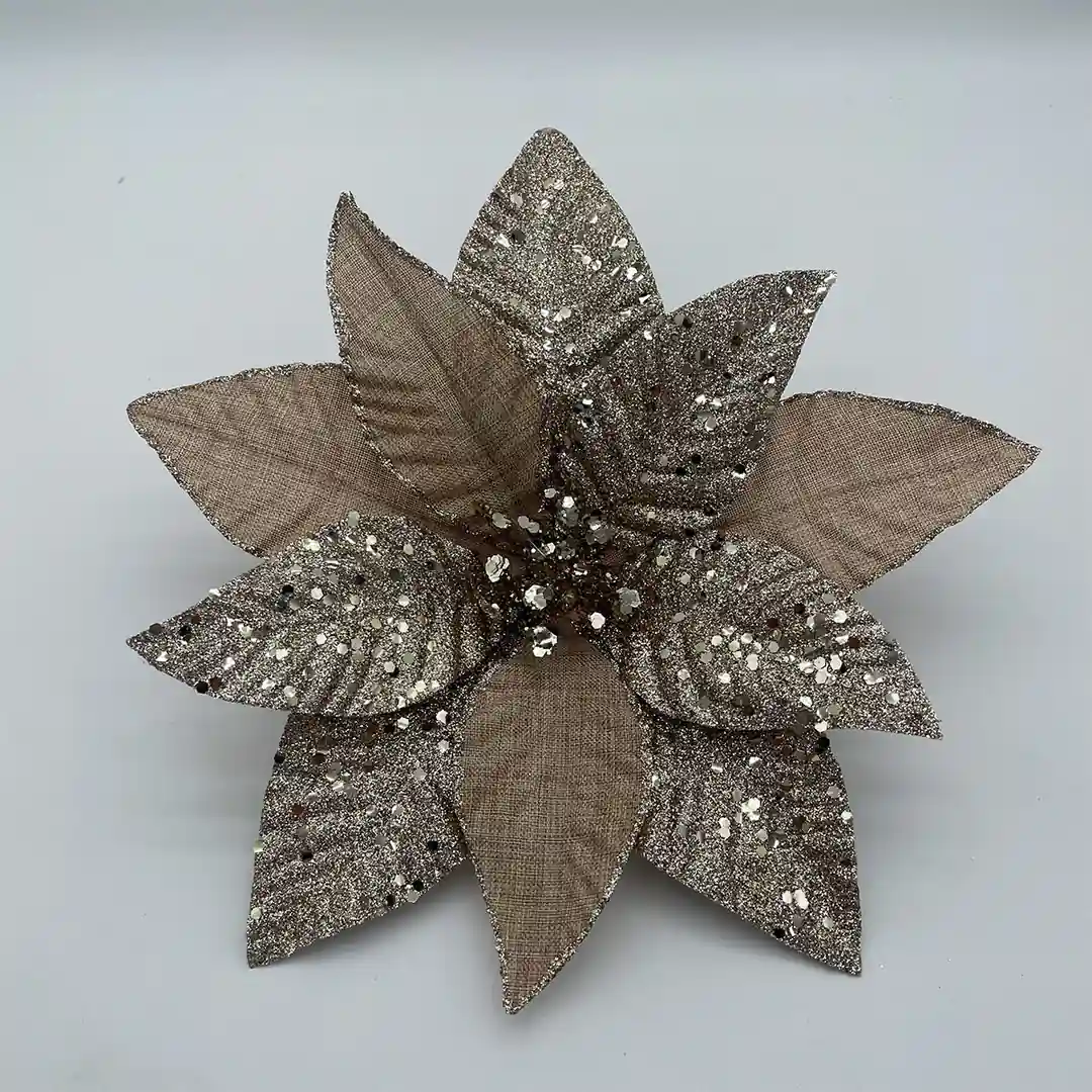FLOR NAVIDEÑA RIPLEY HOME BRILLOS TEXTURA 21 CM - 1