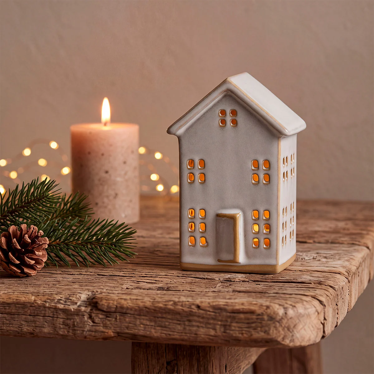 ADORNO NAVIDEÑO MAISON LINETT CASITA WASH 12.7 CM - 1