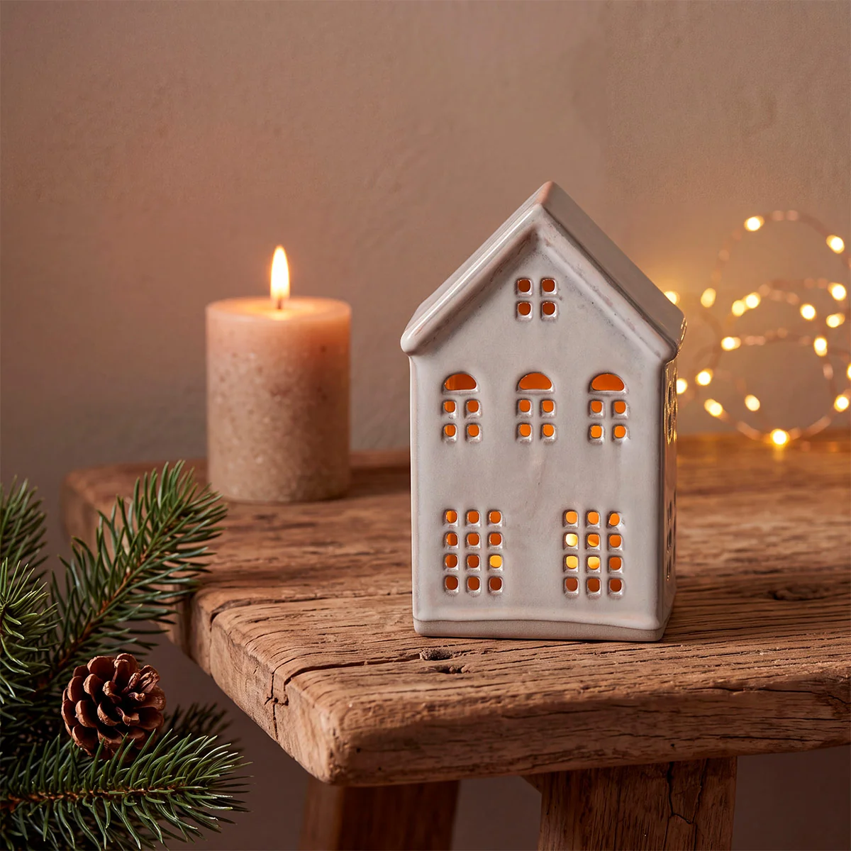 ADORNO NAVIDEÑO MAISON LINETT CASITA WASH 15.2 CM - 1