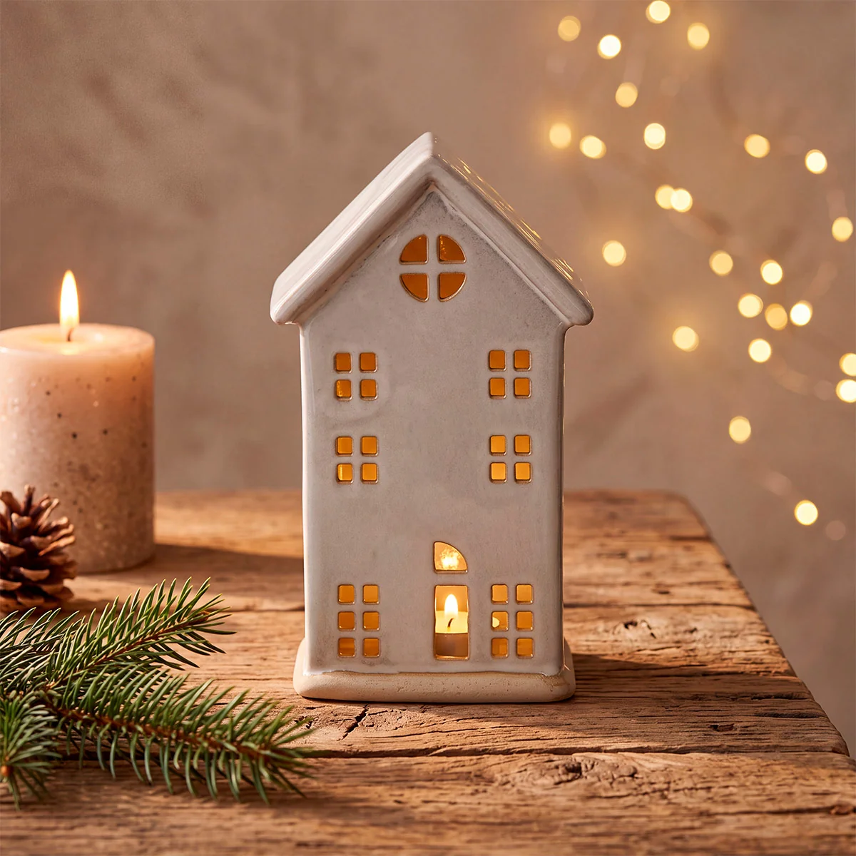 ADORNO NAVIDEÑO MAISON LINETT CASITA WASH 18.4 CM - 1