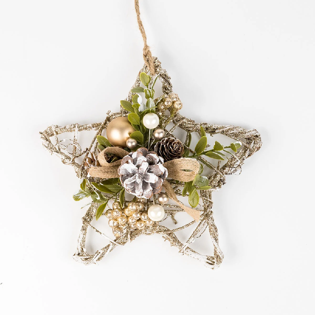 ADORNO NAVIDEÑO PARA ÁRBOL RIPLEY HOME ESTRELLA RAMA GLITTER 6 CM - 1