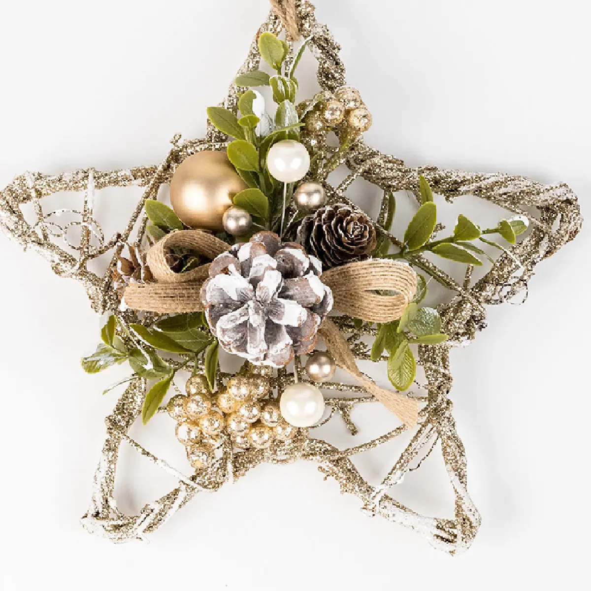 ADORNO NAVIDEÑO PARA ÁRBOL RIPLEY HOME ESTRELLA RAMA GLITTER 6 CM - 2